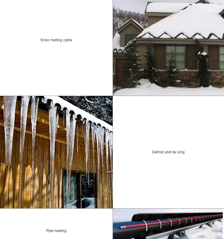 High temperature roof defrost ice self regulating electrical heating cable
