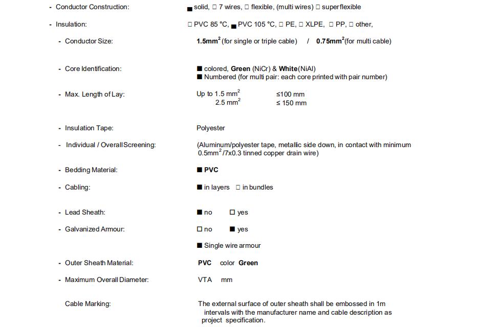 Thermocouple compensation cable